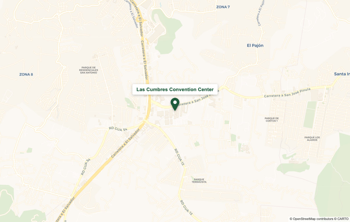 Mapa de ubicación de Las Cumbres Convention Center, Carretera a San José Pinula, km 17.5, Fraijanes